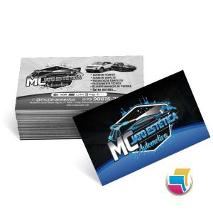 CARTÕES DE VISITA - COUCHÊ 300G VERNIZ UV VERNIZ UV TOTAL FRENTE - 4X1 Couchê 300g 9x5cm 4x1 Verniz UV Total Frente Corte reto 